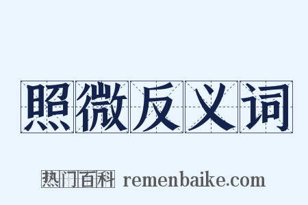照微反义词是什么意思的图片